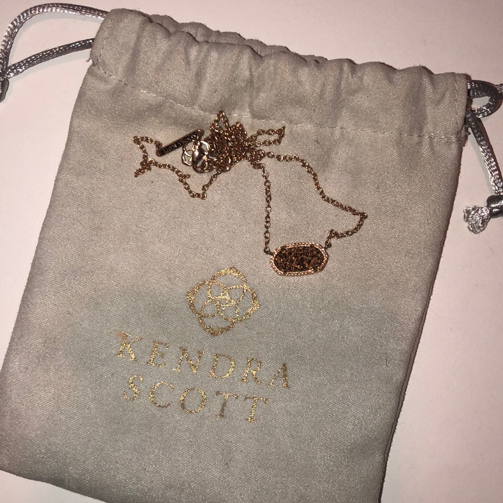 Elisa Rose Gold Pendant Necklace in Drusy